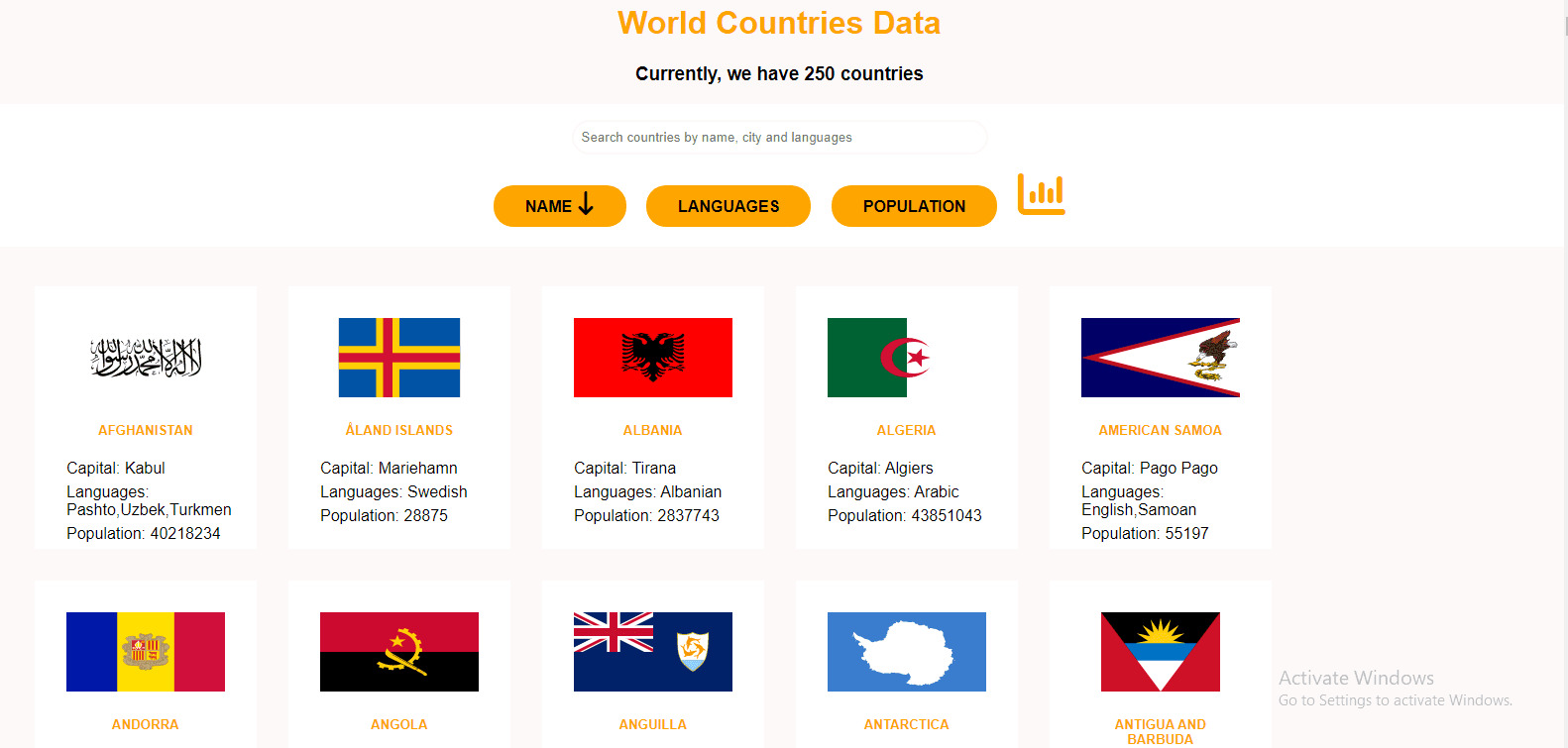 world countries visualisation homepage image