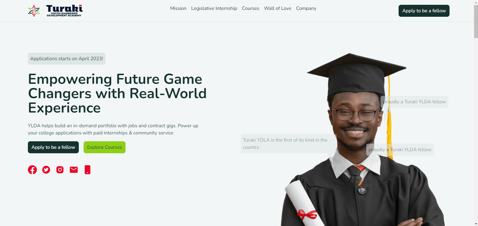 Turaki Youth Leadership Academy landingpage image